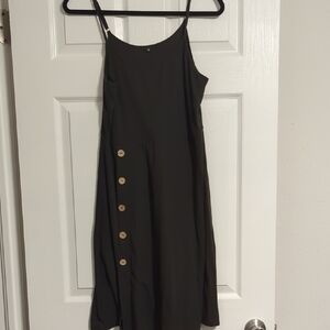 Amazon Black Mini Dress with Button Accents